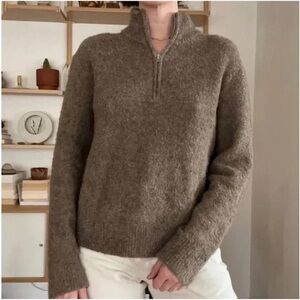 Jenni Kayne Merino Boucle Half Zip Sweater